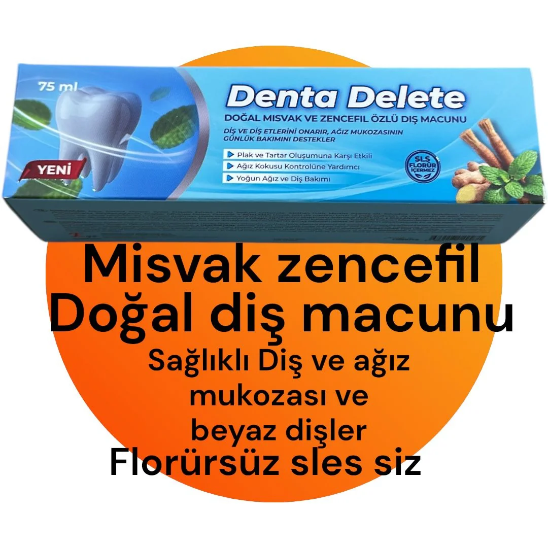 DENTA DELETE DOĞAL MİSVAK ZENCEFİL ÖZLÜ DİŞ MACUNU