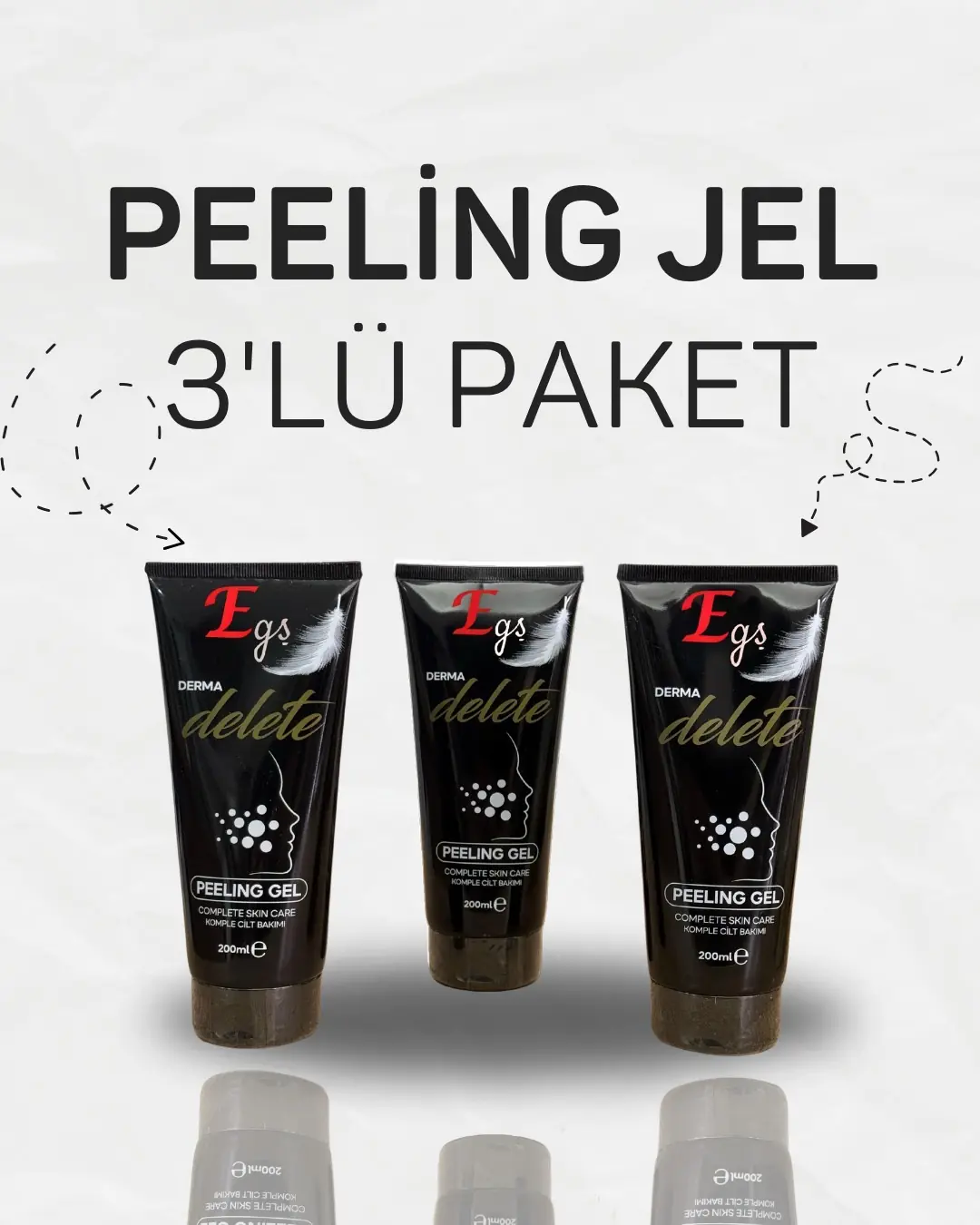DERMADELETE SOYUCU PEELİNG 3 PAKET BİR ARADA