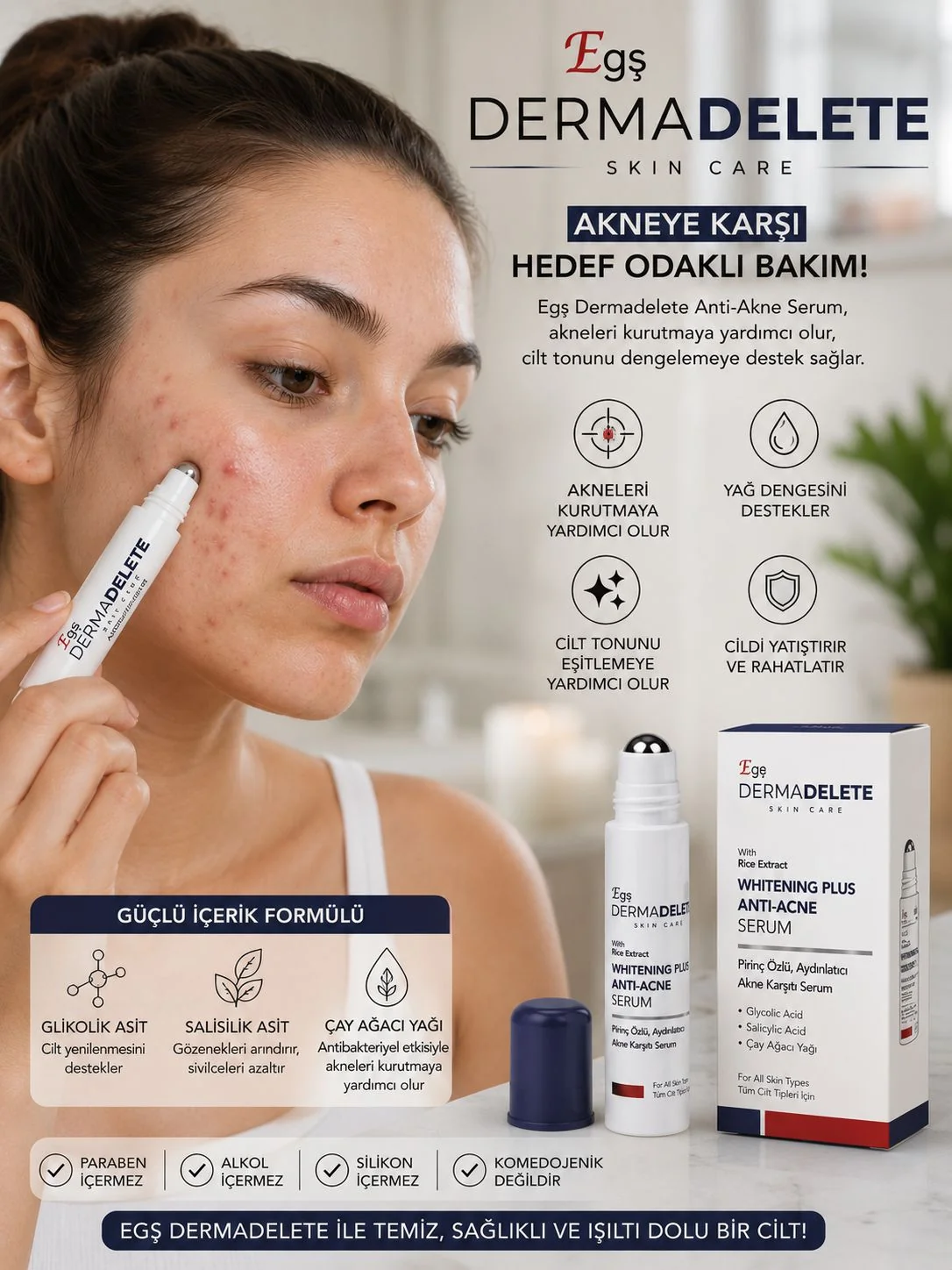 ANTİ AKNE SET (Serum +Sabun) Aydınlatıcı Akne Karşıtı Akne Lekelerine Karşı
